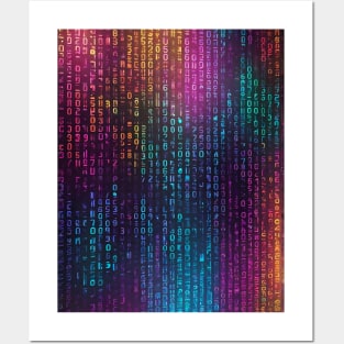 vibrant color binary code Posters and Art